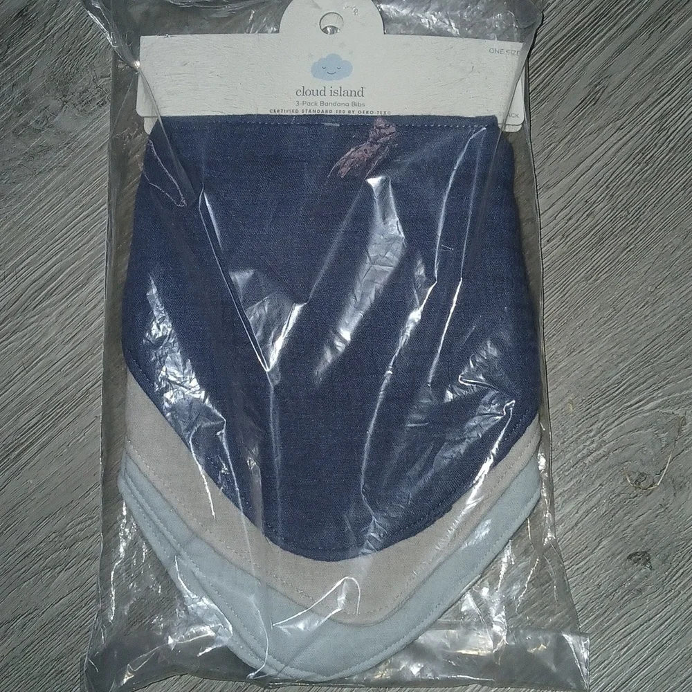 Cloud Island Baby Muslin Bandana Bibs Sz 0-12 months ( 4 sets of 3) 12 bibs